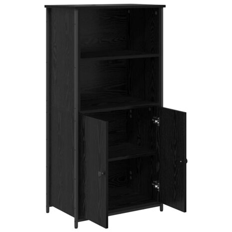 Highboard Zwart Eiken 62 x 36 x 121,5 cm Bewerkt hout 5