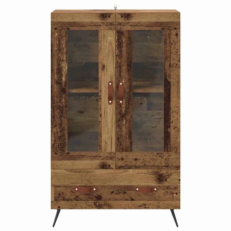 Highboard Oud Hout 69,5 x 31 x 115 cm Geengineerd Hout en Glas 6