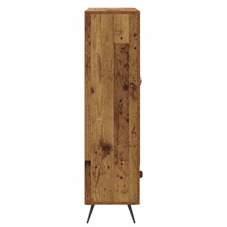 Highboard Oud Hout 69,5 x 31 x 115 cm Geengineerd Hout en Glas 7