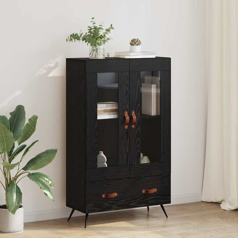 Highboard met lade Zwart Eiken 69,5 x 31 x 115 cm 1