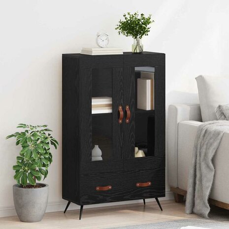 Highboard met lade Zwart Eiken 69,5 x 31 x 115 cm 4