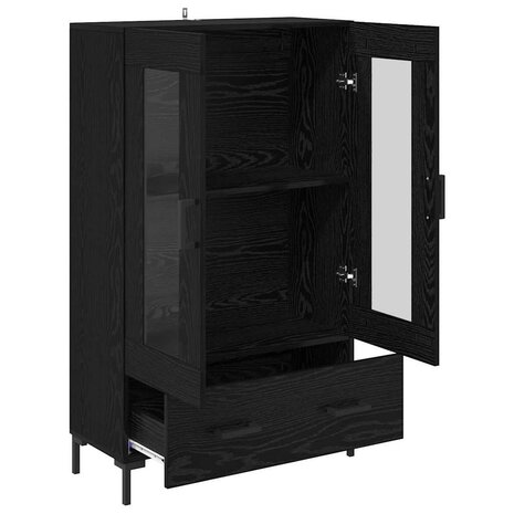 Highboard met lade Zwart Eiken 69,5 x 31 x 115 cm Bewerkt hout 5