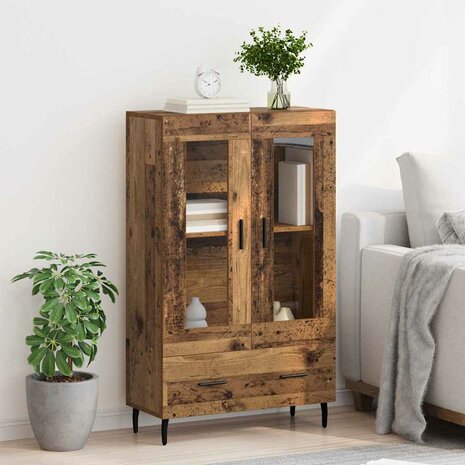 Highboard met lade Oud Hout 69,5 x 31 x 115 cm Bewerkt hout 4