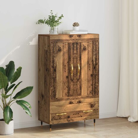 Highboard met lade Oud Hout 69,5 x 31 x 115 cm Bewerkt hout 1