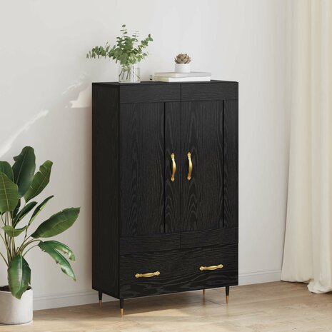 Highboard met lade Zwart Eiken 69,5 x 31 x 115 cm Bewerkt hout 1