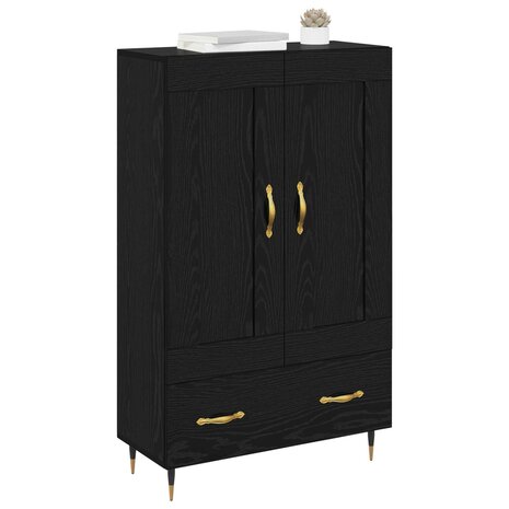 Highboard met lade Zwart Eiken 69,5 x 31 x 115 cm Bewerkt hout 3