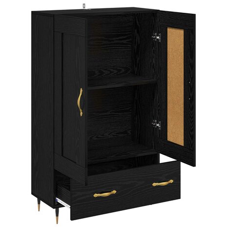 Highboard met lade Zwart Eiken 69,5 x 31 x 115 cm Bewerkt hout 5