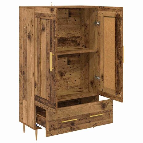 Highboard met lade Oud Hout 69,5 x 31 x 115 cm Bewerkt hout 5