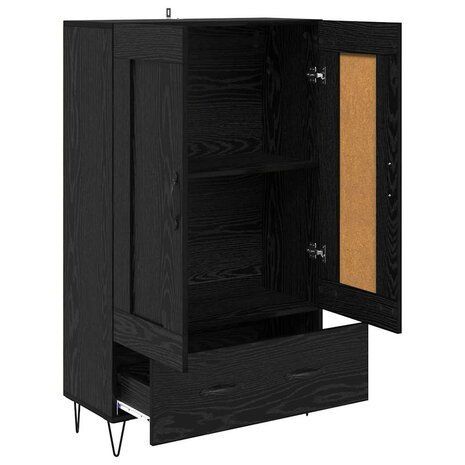 Highboard met lade Zwart Eiken 69,5 x 31 x 115 cm Bewerkt hout 5