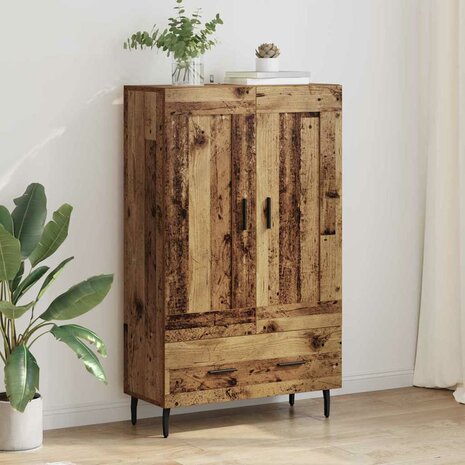 Highboard met lade Oud Hout 69,5 x 31 x 115 cm Bewerkt hout 1