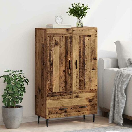 Highboard met lade Oud Hout 69,5 x 31 x 115 cm Bewerkt hout 4