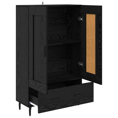 Highboard met lade Zwart Eiken 69,5 x 31 x 115 cm Bewerkt hout 5