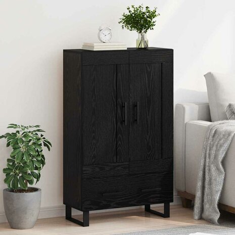 Highboard met lade Zwart Eiken 69,5 x 31 x 115 cm Bewerkt hout 4