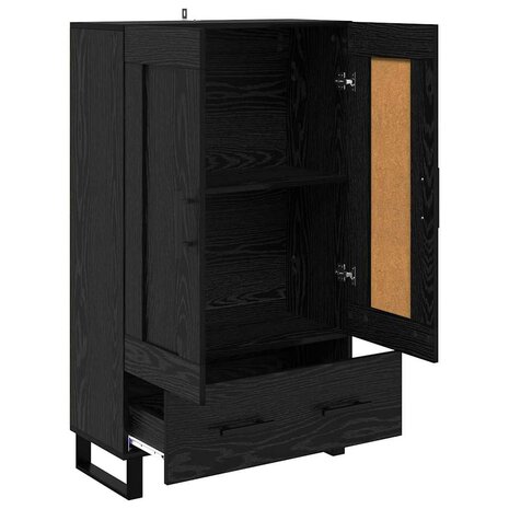 Highboard met lade Zwart Eiken 69,5 x 31 x 115 cm Bewerkt hout 5