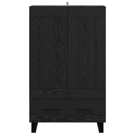 Highboard met lade Zwart Eiken 69,5 x 31 x 115 cm Bewerkt hout 6