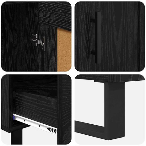Highboard met lade Zwart Eiken 69,5 x 31 x 115 cm Bewerkt hout 9