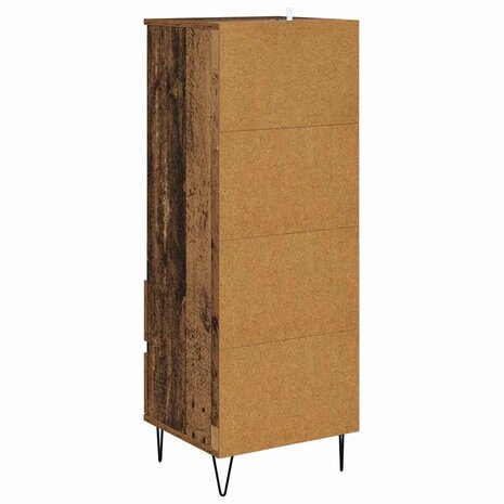 Highboard met lade Oud Hout 40 x 36 x 110 cm Bewerkt hout 8
