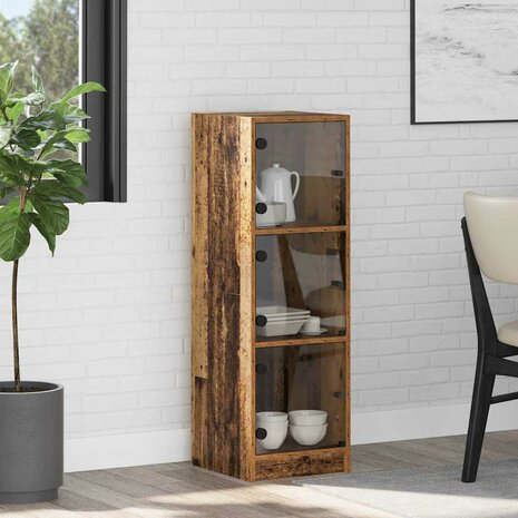 Highboard Oud Hout 35 x 37 x 109 cm Bewerkt hout 1