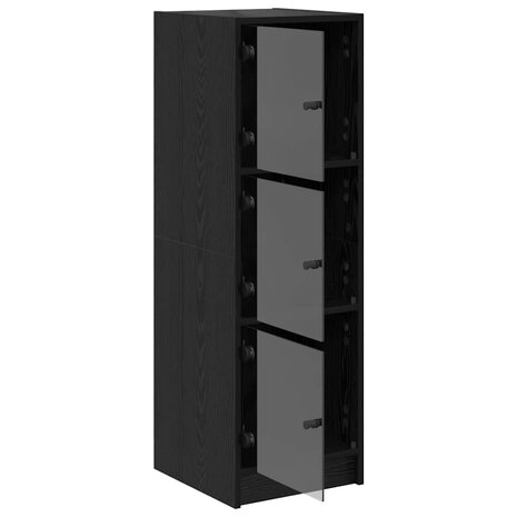 Highboard Zwart Eiken 35 x 37 x 109 cm Bewerkt hout 5