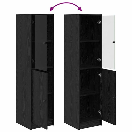 Highboard Zwart Eiken 35 x 37 x 142 cm Bewerkt hout 11