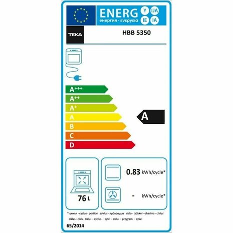 Oven Teka HBB5350WH 3552 W 76 L 3