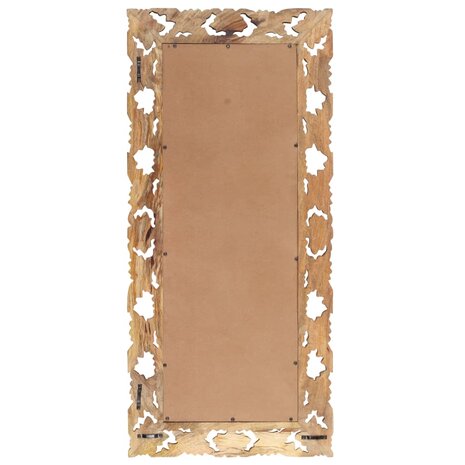 Spiegel handgesneden 110x50 cm massief mangohout bruin 3