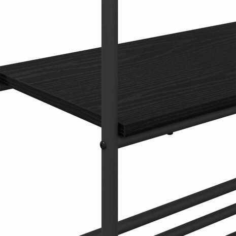 Kledingrek met plank Zwart Eiken 60 x 30 x 171 cm Bewerkt hout 8