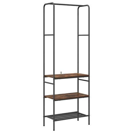 Kledingrek Gerookt eiken 60 x 30 x 171 cm Bewerkt hout 2