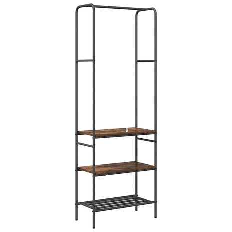Kledingrek Gerookt eiken 60 x 30 x 171 cm Bewerkt hout 7
