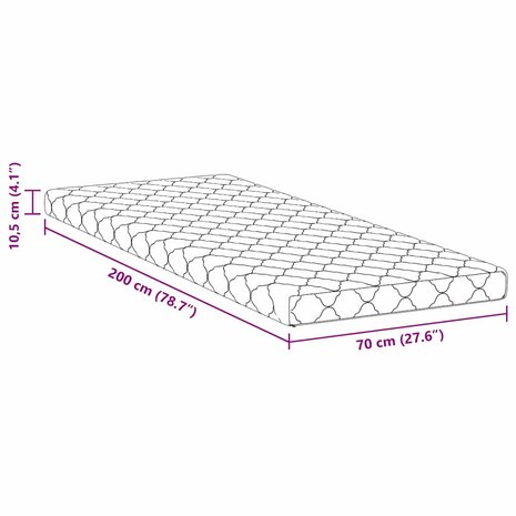 Matras Wit 70 x 200 cm Jacquard stof 11
