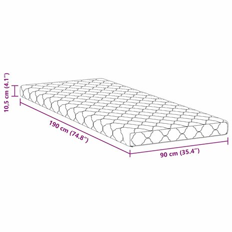 Matras Wit 90 x 190 cm Jacquard stof 11