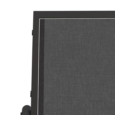 Schuifbank tuin 120,5x76x86,5 cm textielfolie en staal zwart 6