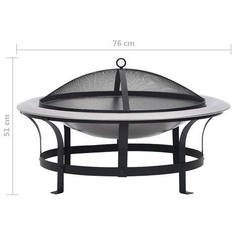 Tuinvuurplaats met grill 76 cm roestvrij staal 11
