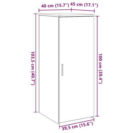 Opbergkast 40x45x103,5 cm bewerkt hout sonoma eikenkleurig 11