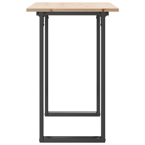 Eettafel O-frame 100x50x75 cm massief grenenhout en staal 5
