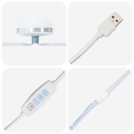 Make-up spiegel Wit 60 x 55 x 18 cm Glas en Hout met Kunststof 8