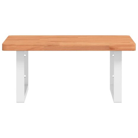 Badkamer wandschap staal en massief beukenhout 4