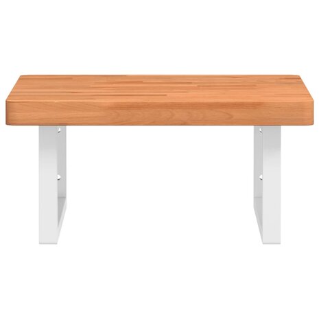 Badkamer wandschap staal en massief beukenhout 4