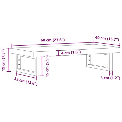Badkamer wandschap staal en massief acaciahout 11