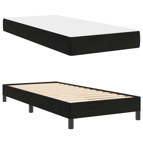 Boxspringbed met matras Zwart 100 x 210 cm Stof 4