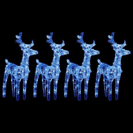 Kerstrendieren 4 st 160 LED's acryl blauw 1