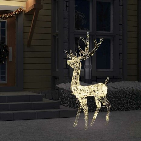 Kerstversiering rendier 140 LED's 120 cm acryl warmwit 3
