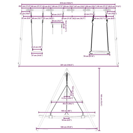 Schommelset met schommel, trapeze en nestschommel 10