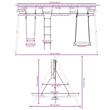 Schommelset met schommel, ladder en nestschommel 10