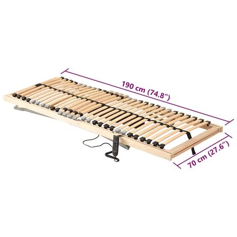 Lattenbodem Bruin 70 x 190 cm Massief beukenhout 8