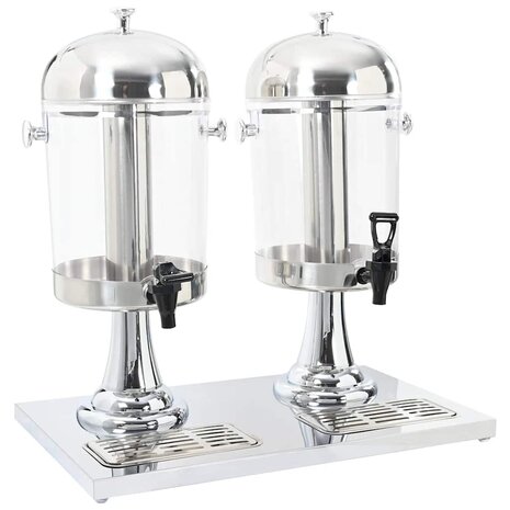 Dubbele sapdispenser roestvrij staal 2x8 L 1