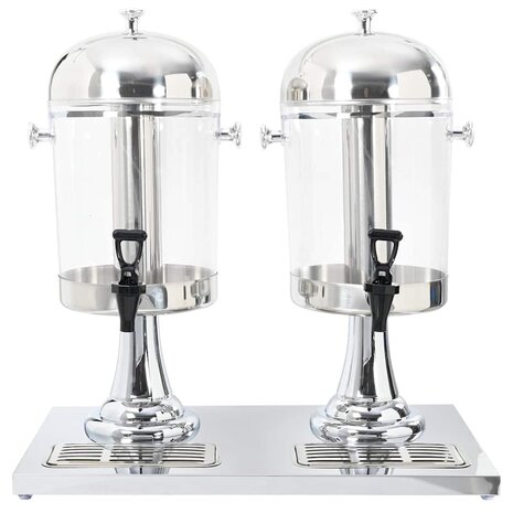 Dubbele sapdispenser roestvrij staal 2x8 L 2