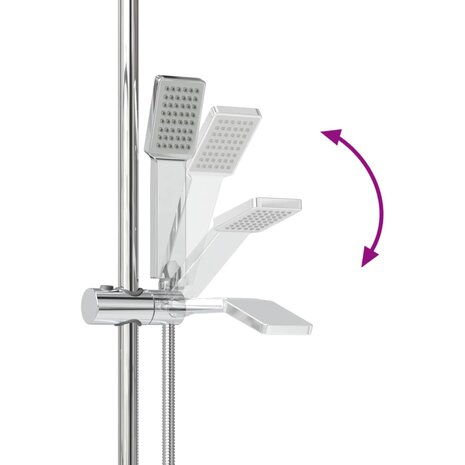 Douchesysteem set Chroom 70 cm Roestvrij staal 10