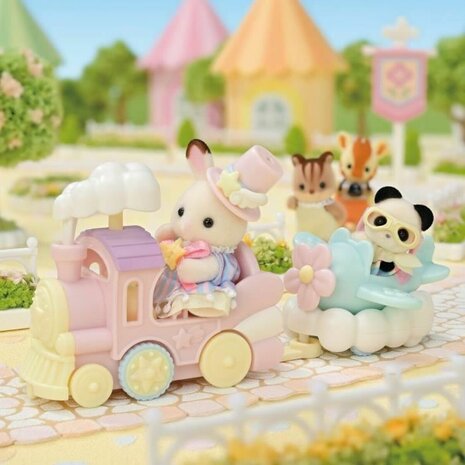Playset Sylvanian Families Amusement Park Ride - Plane & Train Multicolour 3