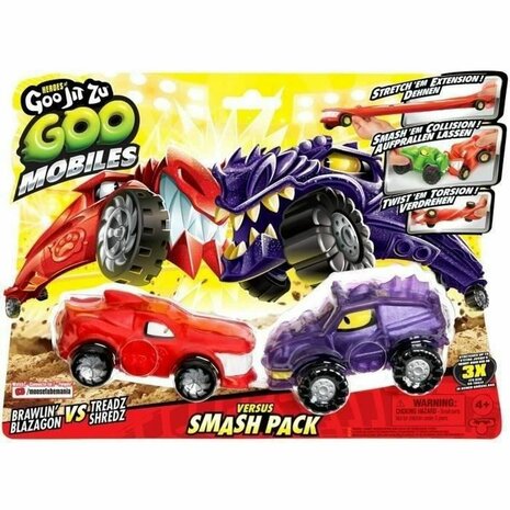 Set auto's Moose Toys GOO MOBILES - BLAZAGON VS TREADS SHREDZ Rood 1